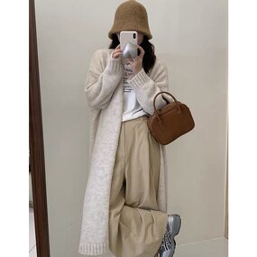 Cardigan - 8 Colors Long Knit Winter Lazy Wind Loose Sweater Coat