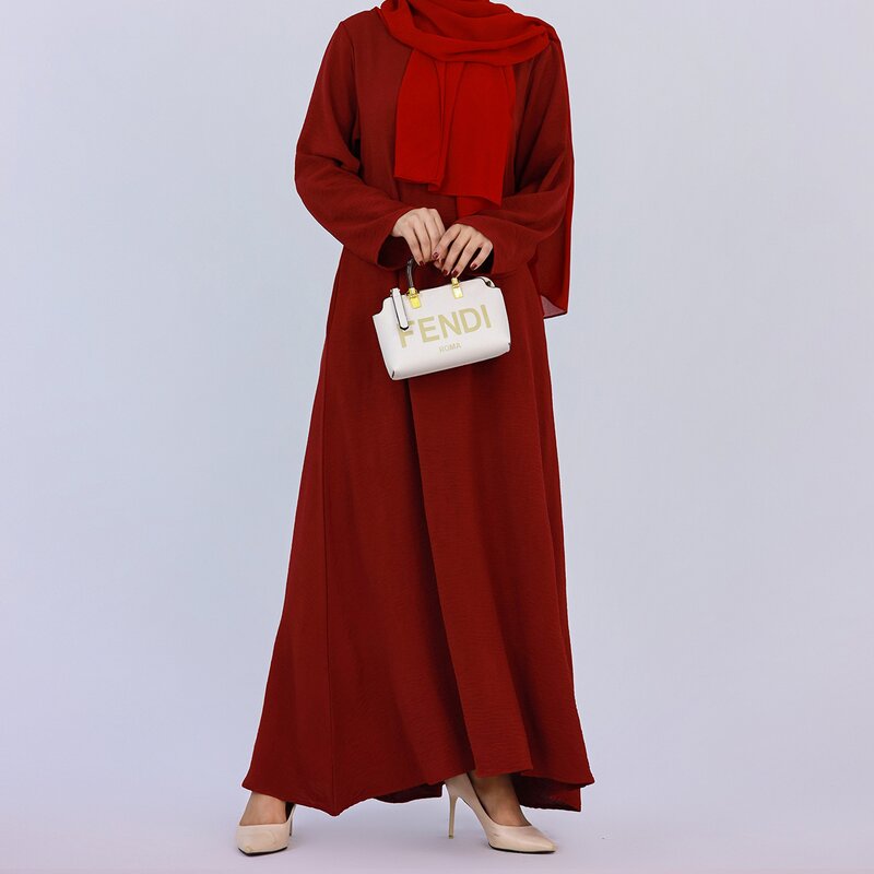 Inner Dress - Jazz Crepe Casual Modest Long Abaya Under Dress Muslim