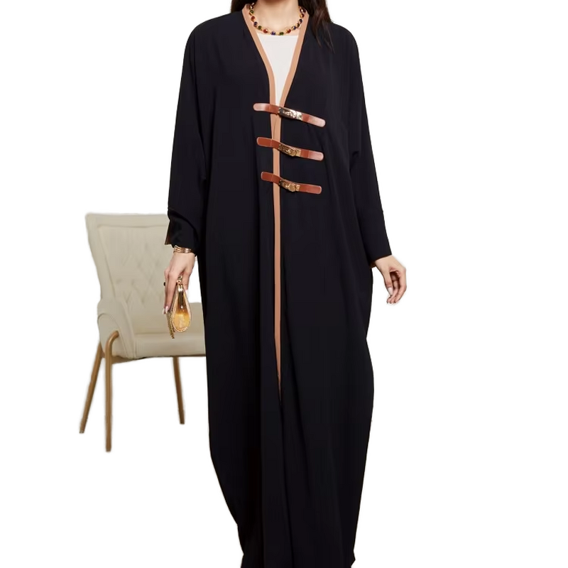 Abaya Manufacturer - 2024 New Fashion Islamic Front Open Turkey Coat Kimono