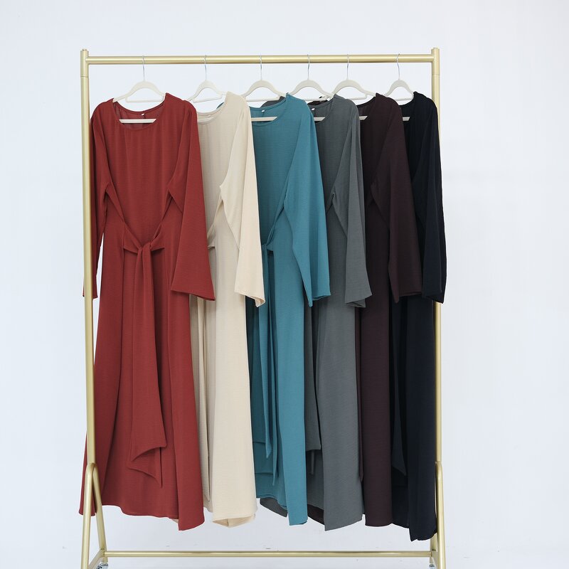Abaya Manufacturer - 6 Colors 2024 Latest Design With Waist Wrap Islamic Clothing