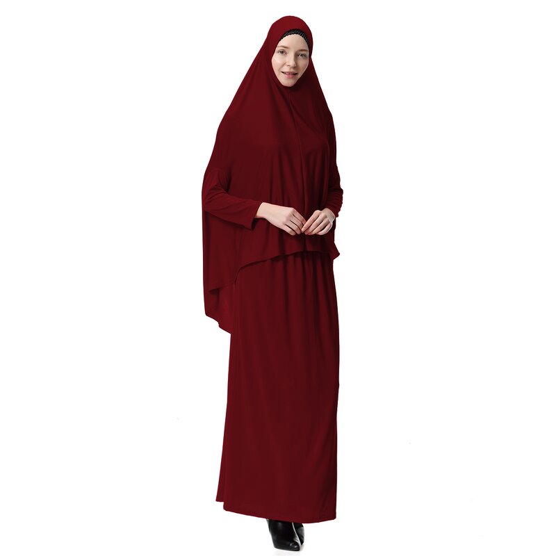 Jilbab Set - 10 Colors 2 Piece Muslim Women Prayer Dress Hijab Outfit