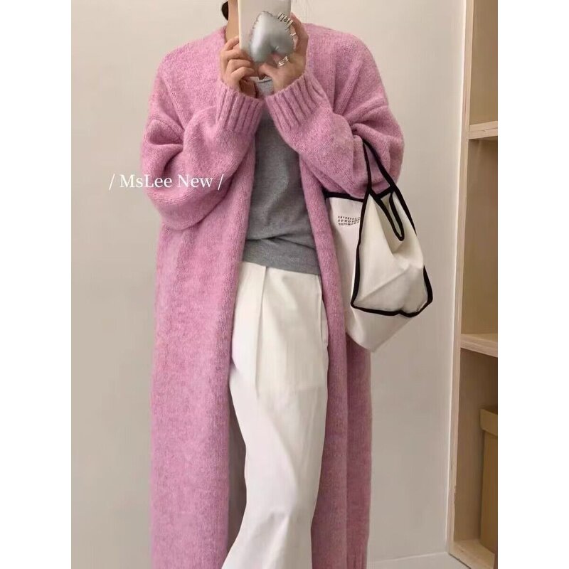 Cardigan - 8 Colors Long Knit Winter Lazy Wind Loose Sweater Coat