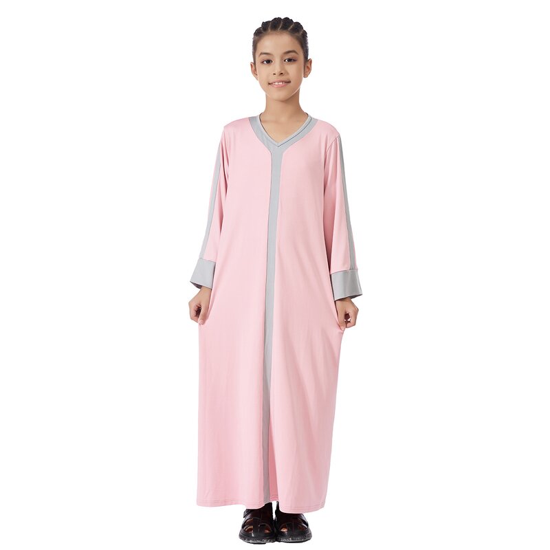 Kids Abaya - Floral Printed Islamic Muslim Dresses for Girls Kids