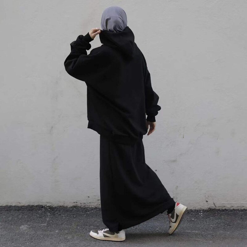 Modest Set - 3 Colors Dubai Turkey Islamic 2pcs Top Skirt Muslim Women