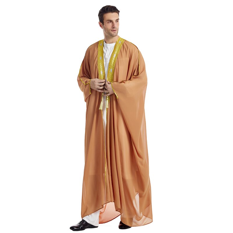 Boy Thobe - Dubai 4 Colors With Golden Ribbon Muslim Kids Eid Dress