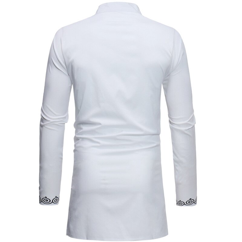 Dashiki Shirt - Black Navy Red African Mens Traditional Shirts