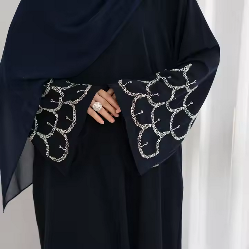 Abaya Manufacturer - 2025 Eid Open Beaded With Snaps Kimono Muslim Abaya