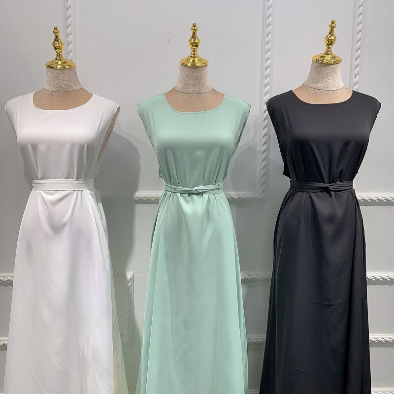Inner Dress - 4 Colors Sleeveless Lightweight Abaya Inner Slip Dress