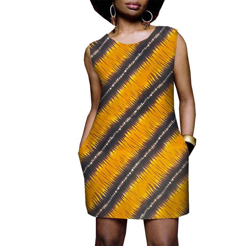 African Fabric - Hot Sale Wax Cotton Printed Women Clothing Dress