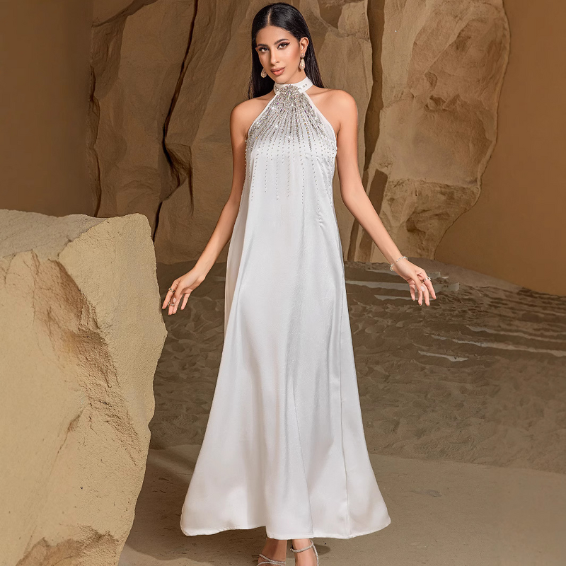 Kaftan Dress - BA5180 Handsewn Diamonds Beaded Middle Eastern Gown