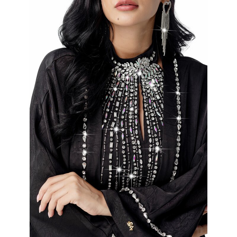 Kaftan Dress - BA5180 Handsewn Diamonds Beaded Middle Eastern Gown