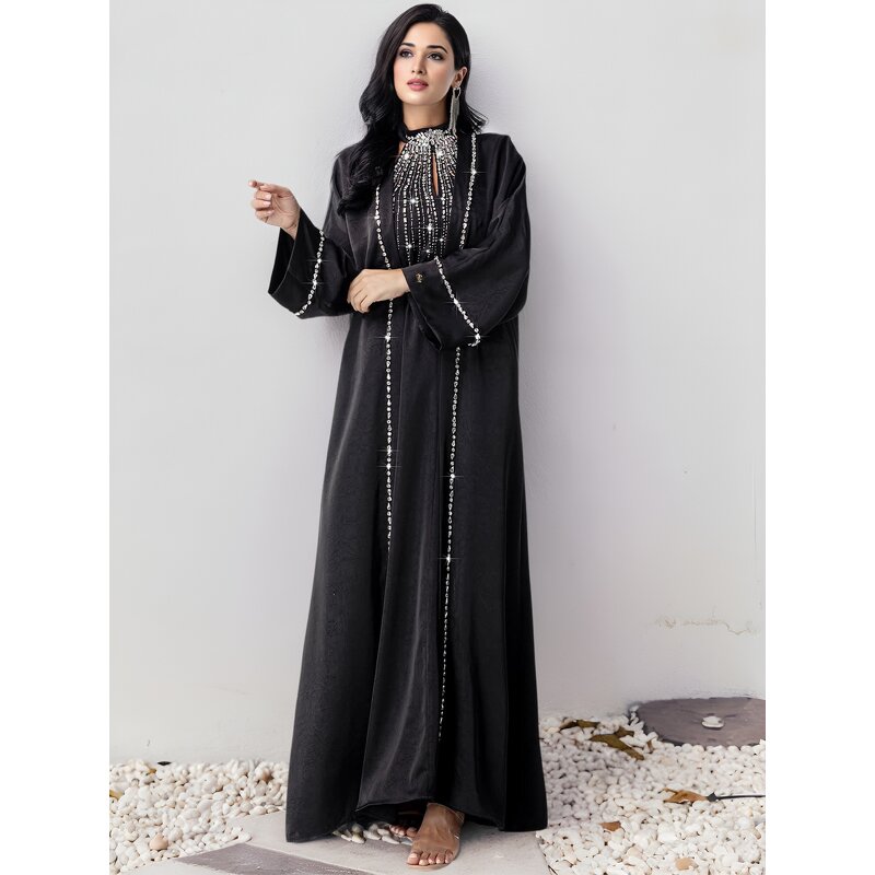 Kaftan Dress - BA5180 Handsewn Diamonds Beaded Middle Eastern Gown