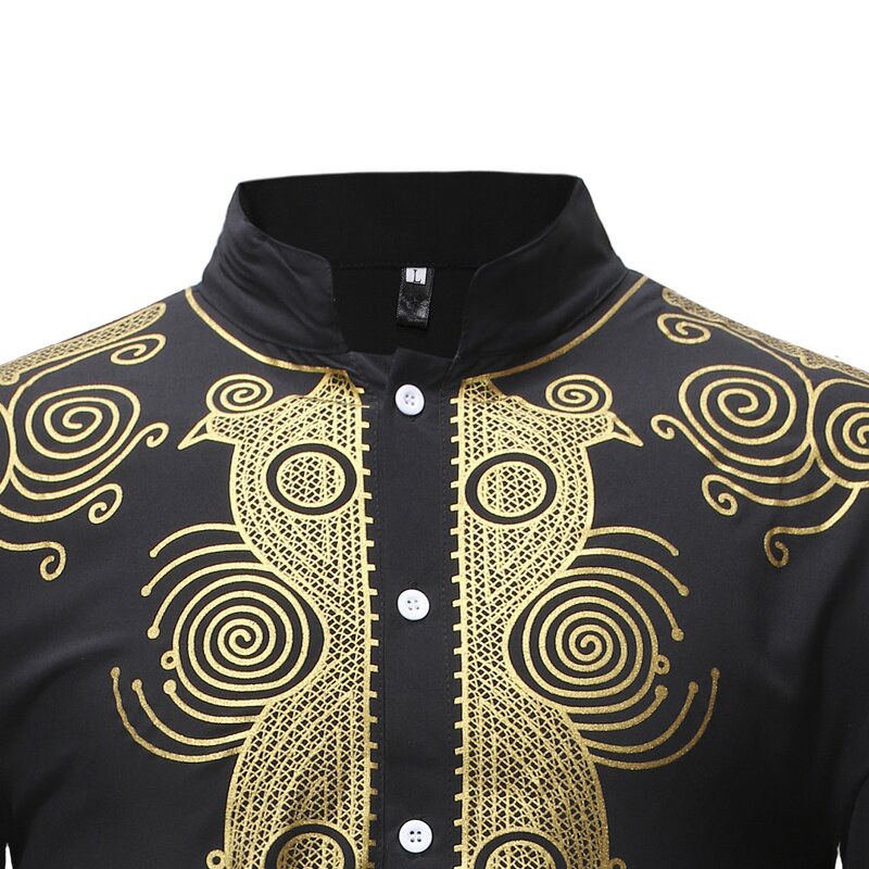 Men Wear - 2025 Bazin Ankara 100% Cotton Short Sleeve Traditional