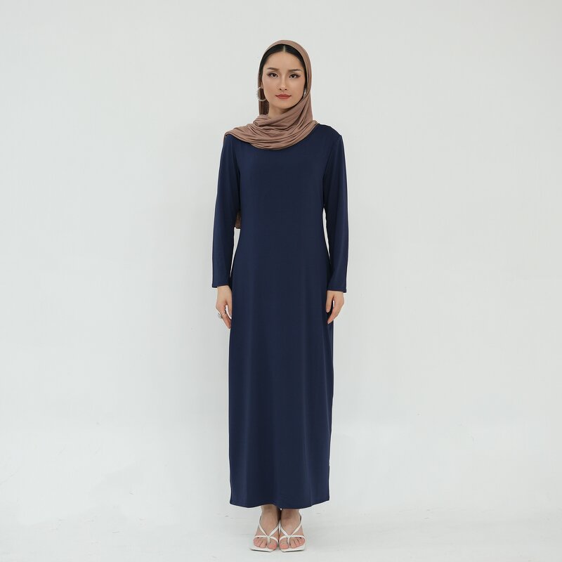 Inner Dress - 5 Colors Long Sleeve Milky Knitted Under Abaya Muslim
