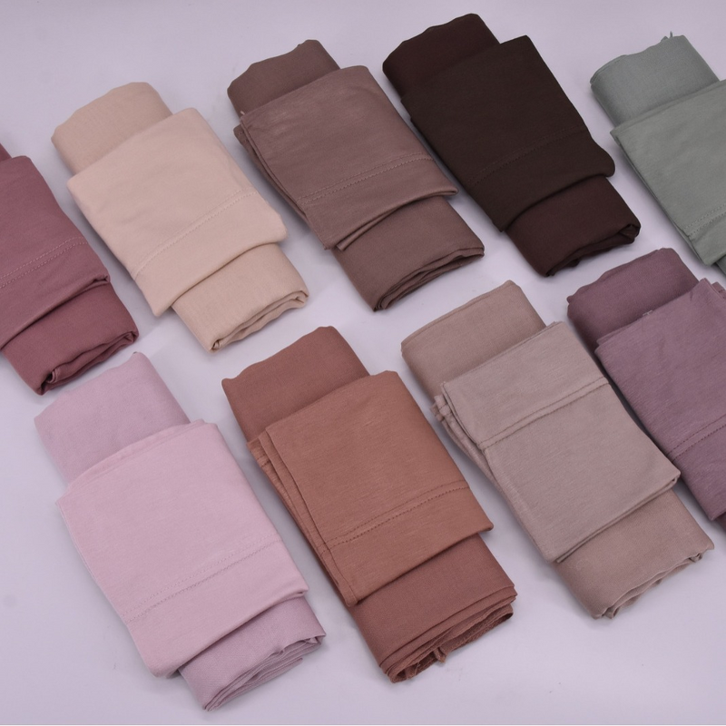 Hijab Set - Soft Modal Rayon Scarf With Undercap 2 Piece Muslim Women