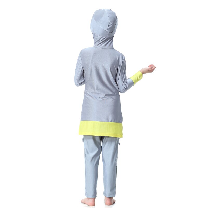 Kids Swimwear - H2008 Muslim Girls Modest Islamic Kids Swimsuit Wear