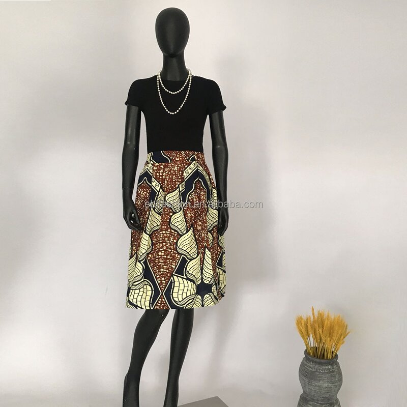 African Skirt - Hot Sale Real Ankara Wax Cotton African Women Skirts