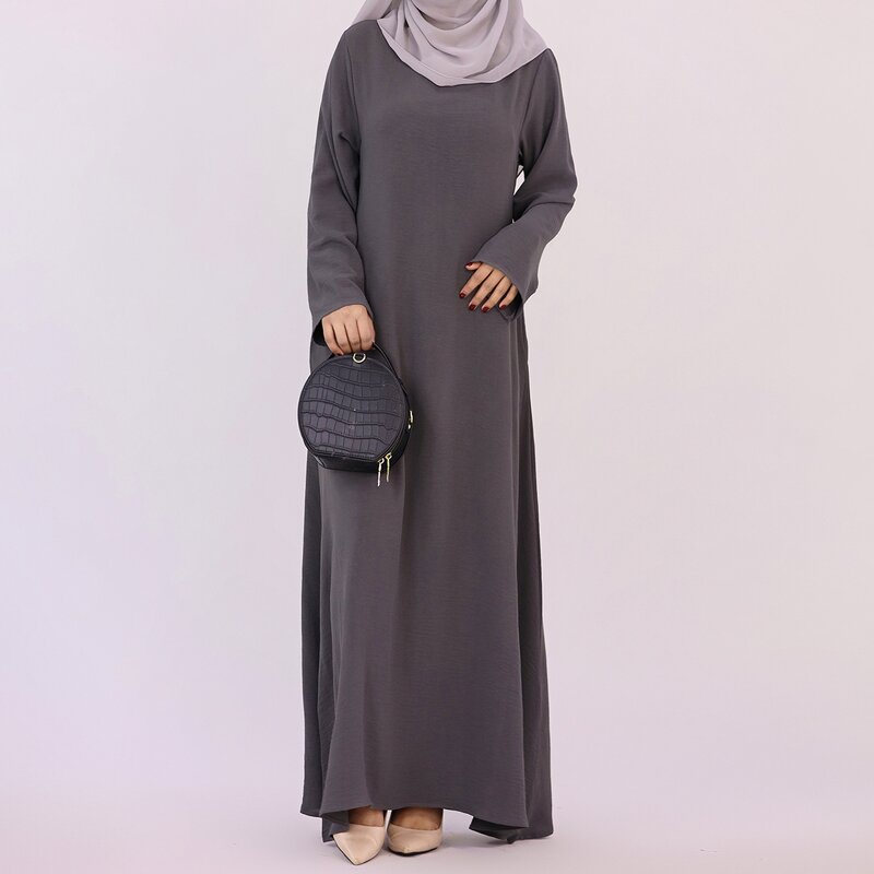 Inner Dress - Jazz Crepe Casual Modest Long Abaya Under Dress Muslim