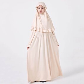 Kids Set - 16 Colors 2025 Ramadan Khimar Abaya 2 Piece Girls Eid