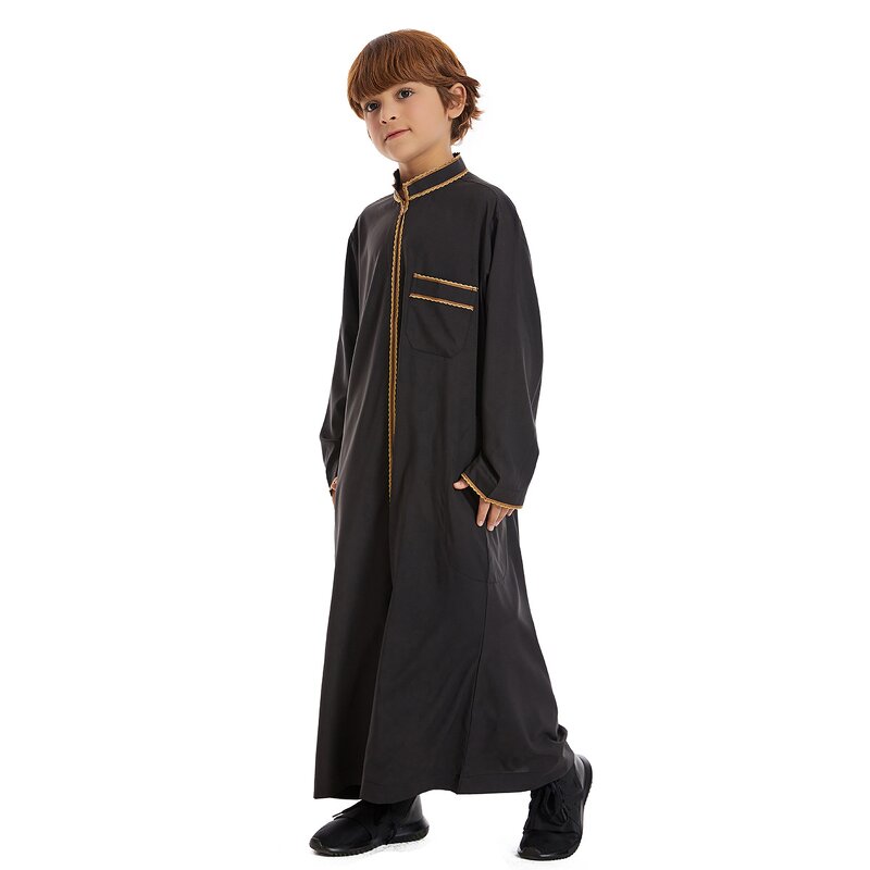 Boy Thobe - Top Quality 4 Colors Dubai Arabic Eid Embroidered Kids