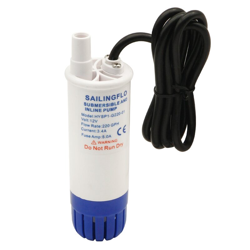 Submersible Pump Manufacturer - SAILINGFLO New Model 12V DC 220GPH Small for Fresh Water & Seawater