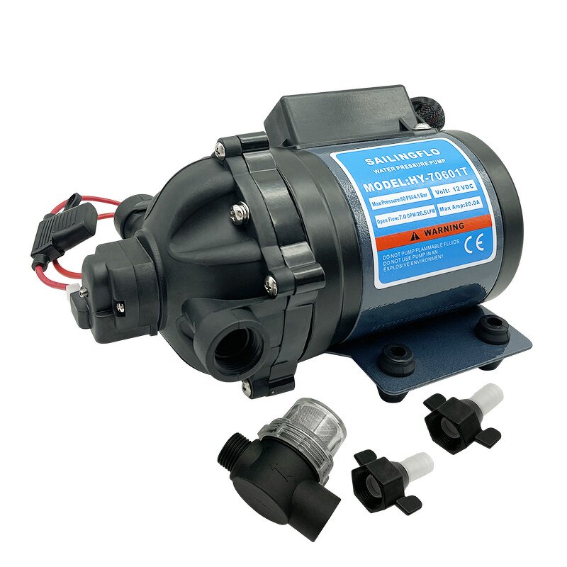 Diaphragm Pump Manufacturer - SAILINGFLO 12V DC 7.0GPM 60psi High Pressure for Window Cleaning/Car Wash