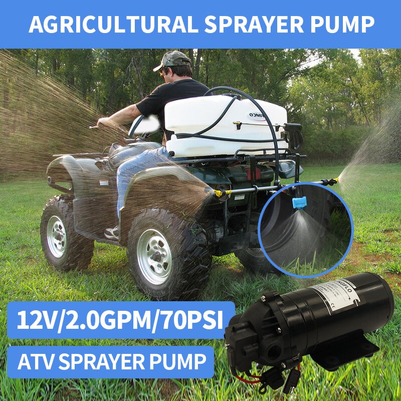 Diaphragm Water Pump Manufacturer - ATV Sprayer 12V 2GPM 70psi High Pressure