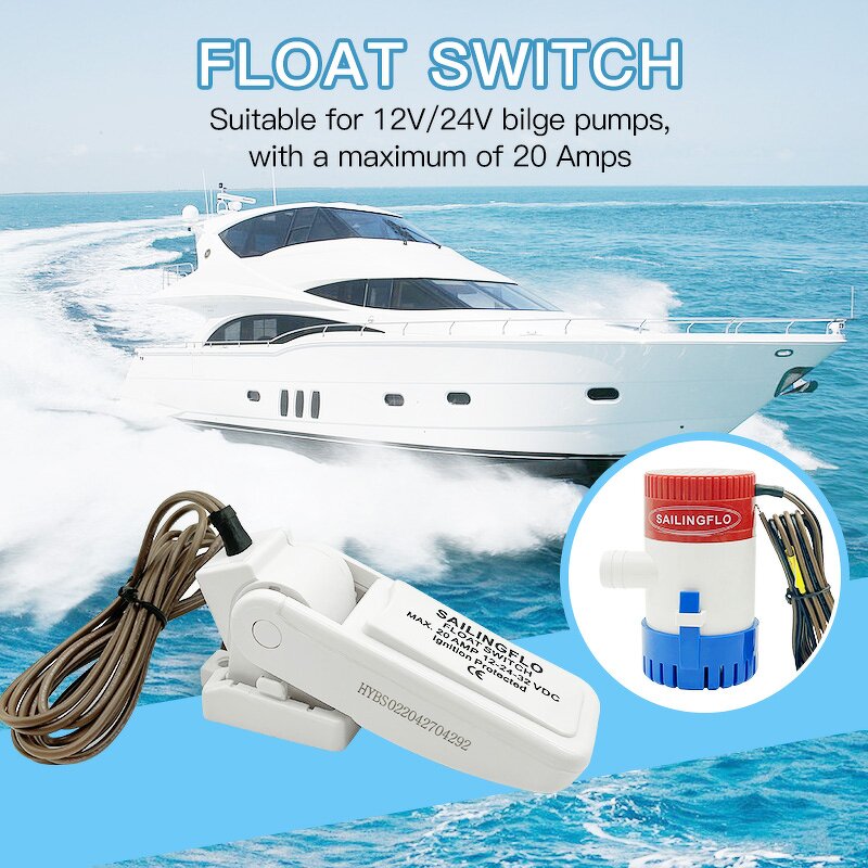 Float Switch Manufacturer - SAILINGFLO HYBS-20-01 12V DC for Yacht Bilge Pump