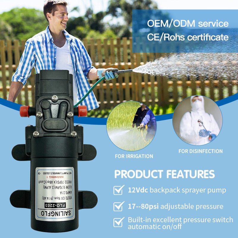 Spray Pump Manufacturer - SAILINGFLO 70psi 12v DC Small Diaphragm for Agricultural Sprayer