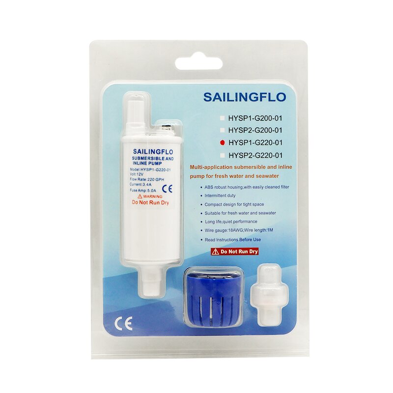 Submersible Pump Manufacturer - SAILINGFLO New Model 12V DC 220GPH Small for Fresh Water & Seawater