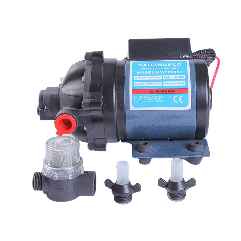 Diaphragm Water Pump Manufacturer - Factory Price HY-70601T 60PSI High Volume 12 Volt 7GPM