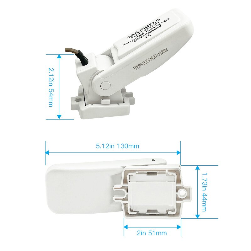 Float Switch Manufacturer - SAILINGFLO HYBS-20-01 12V DC for Yacht Bilge Pump