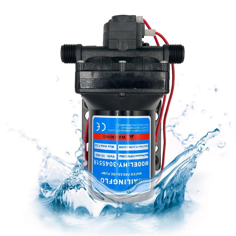 Diaphragm Water Pump Manufacturer - HY-304551R 12V DC 55psi Automatic 3GPM for RV Fresh & Outdoor Camping