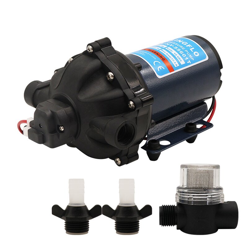 Diaphragm Water Pump Manufacturer - 12V DC 20L/min 60psi Small for Car Wash Agricultural Spraying Marine RV