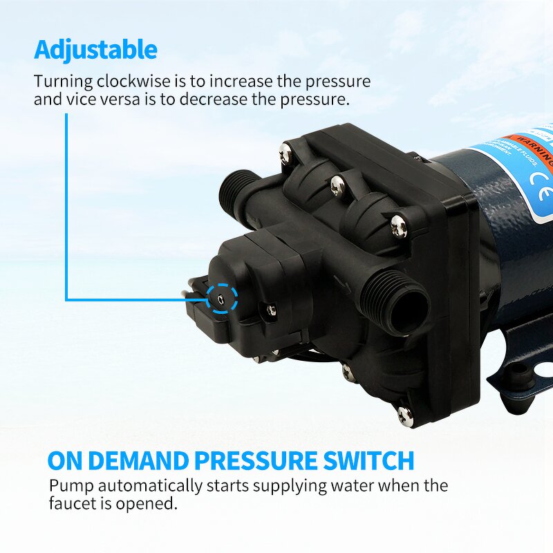 Diaphragm Water Pump Manufacturer - HY-404553T Low Noise 115V AC 4.0GPM 55psi Electric RV