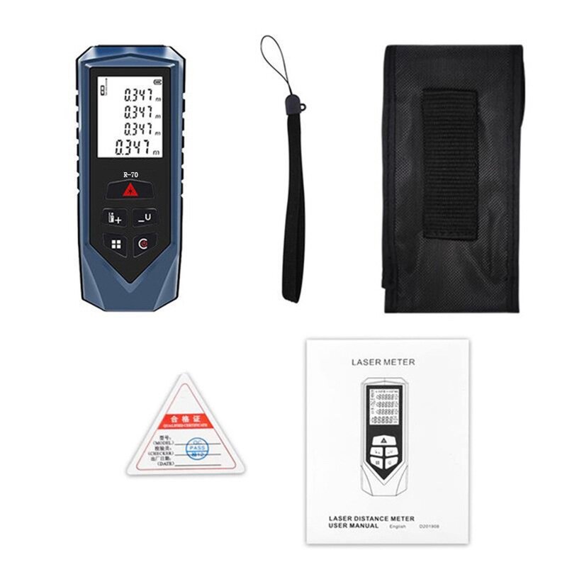 Laser Tape Measure - 70m Handheld Infrared Distance Meter Precision Measurement