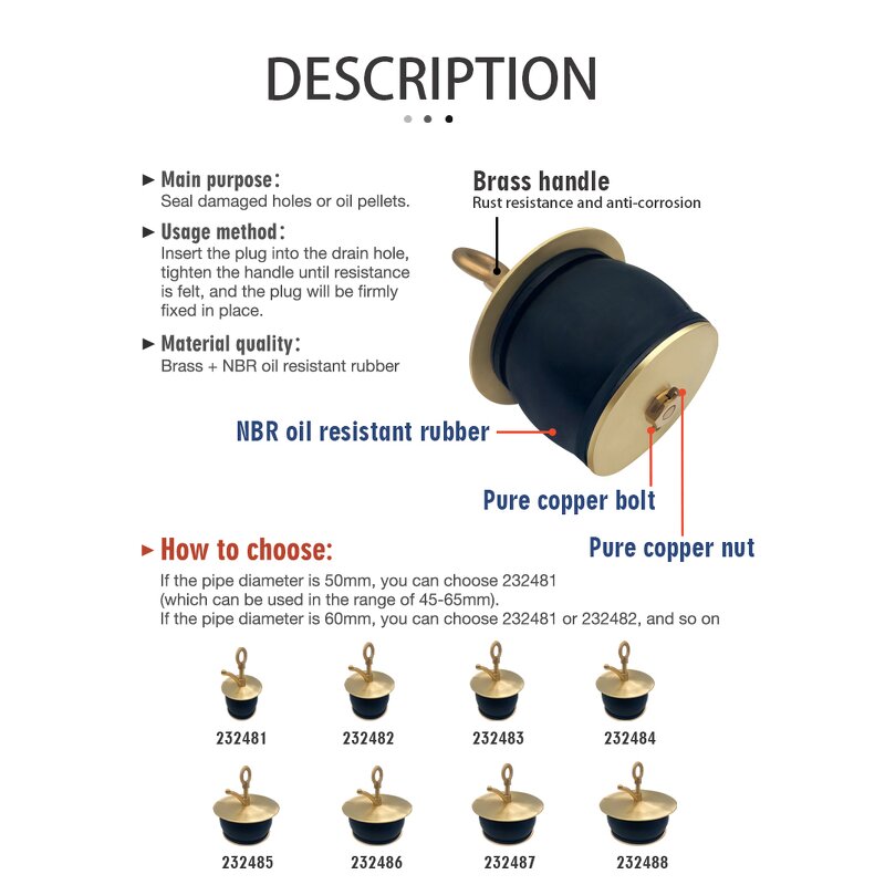 Scupper Plug - DB IMPA232481 45MM Industrial Grade Brass Ship Use Plug