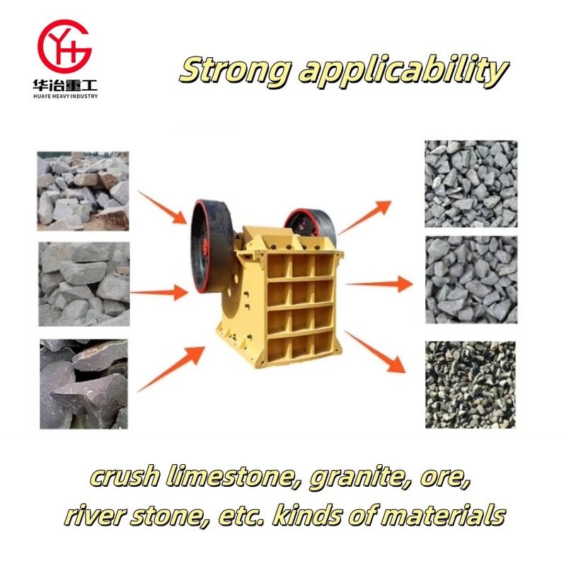 Jaw Crusher Manufacturer - HUAYE Diesel Mobile 6-15t/h 1 Year Warranty Stone Rock