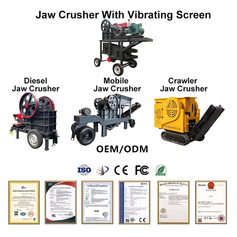 Jaw Crusher Manufacturer - Portable Gold Mining Engine Motor Bearing Gear Hard Stone Crushing
