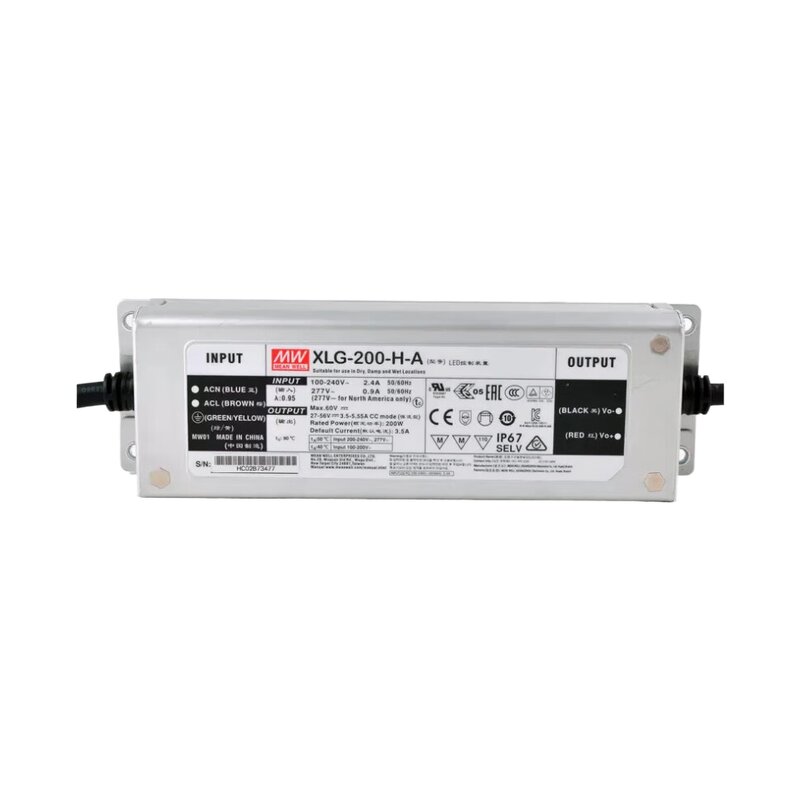 LED Driver Manufacturer - Mean Well XLG-200-H-A 200W Waterproof for Outdoor Lighting USA Shipping