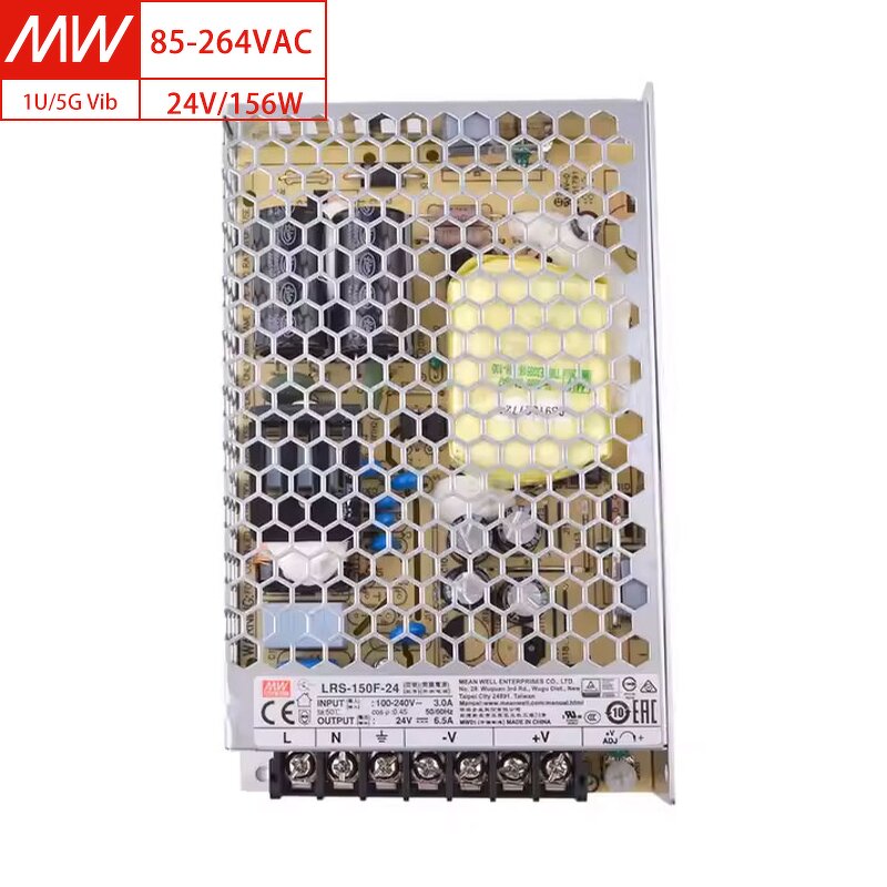 Power Supply Manufacturer - Mean Well LRS-150F-24 24V 6.5A 150W 89% Eff. 1U for USA Shipping