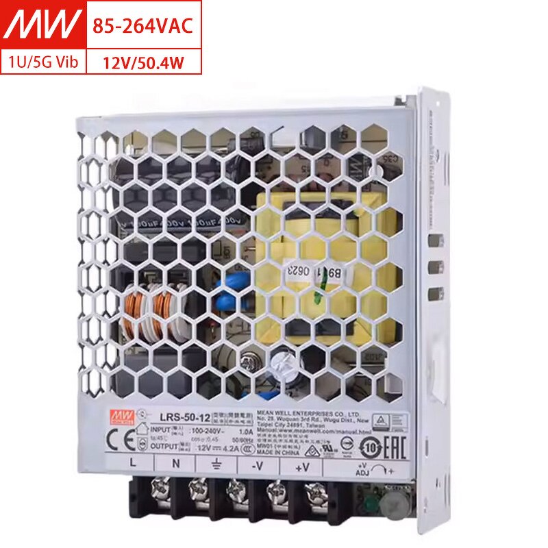 Power Supply Manufacturer - MEAN WELL LRS-50-12 12V 4.2A 50W 86% Eff. Metal Case for USA Shipping
