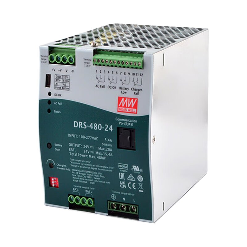 Power Supply Manufacturer - MEANWELL DRS Series 240W-480W All-In-One Intelligent for Lithium & Lead-Acid