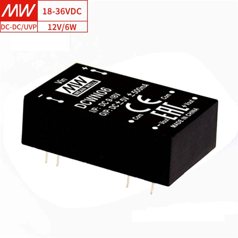 DC-DC Converter Manufacturer - MEAN WELL DCWN06B-12 6W 18-36V Input for Telecommunication & Industrial Control