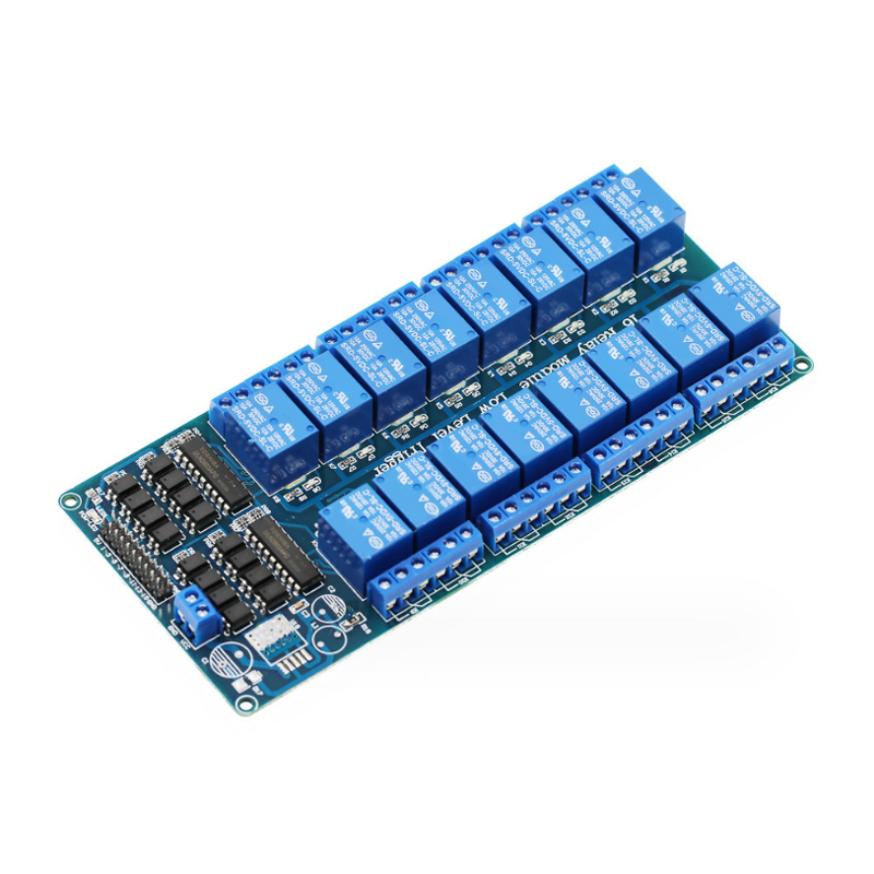 Relay Module - 16-channel 5V 12V Optocoupler LM2596 Power Supply Board