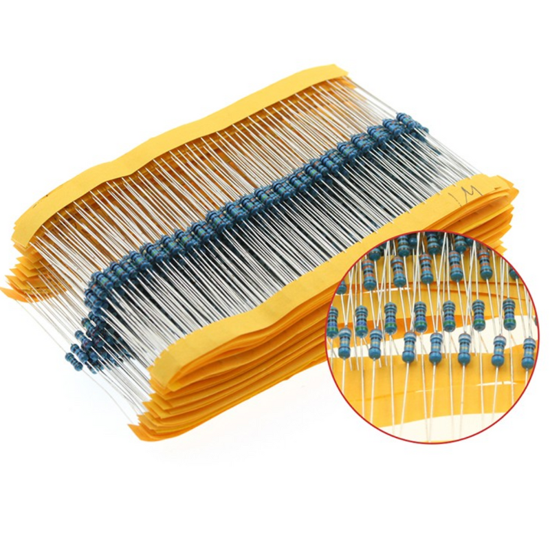 Resistor Kit - 1280PCS 1/4W 1% 1ohm-10Mohm 64 Values Metal Film