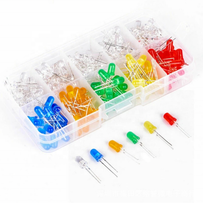 LED Kit - 200PCS 5mm F5 5 Different Colors Assortment Set Box