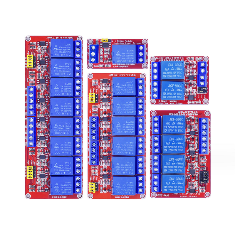 Relay Module - 1/2/4/8 Way 5V12V24V Optocoupler Isolation Flat Trigger