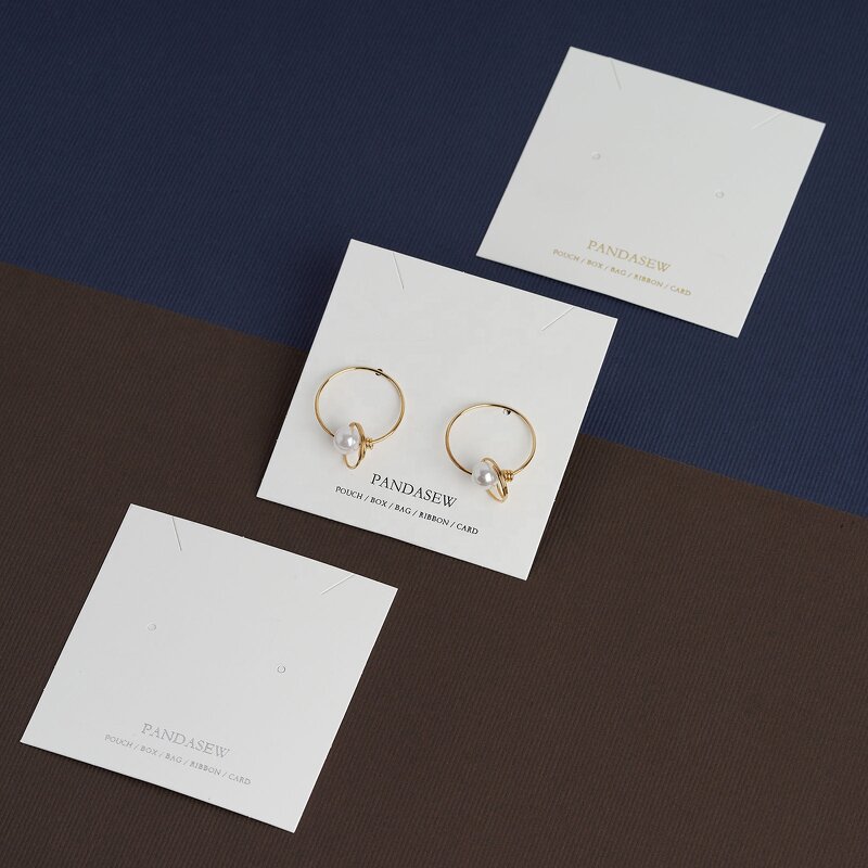 Display Card Manufacturer - 8x8/6x6cm White Custom Logo Earring Necklace Card