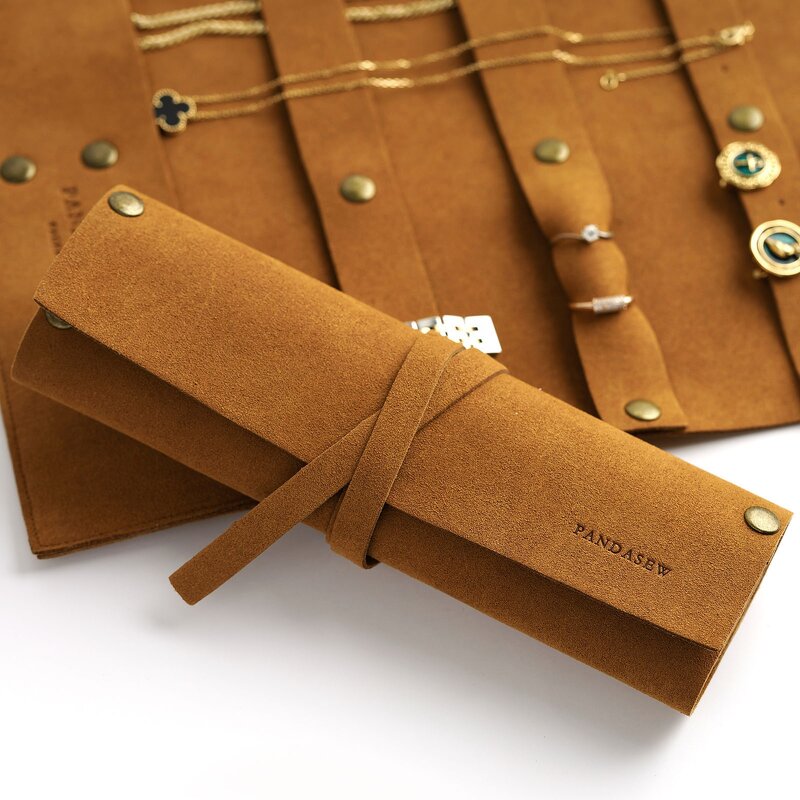 Jewelry Organizer - Custom Logo 1.4mm Microfiber Travel Necklace Earrings Ring Pouch